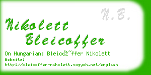 nikolett bleicoffer business card